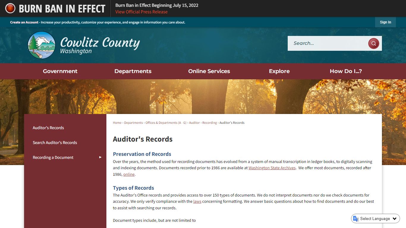 Auditor's Records | Cowlitz County, WA - Official Website