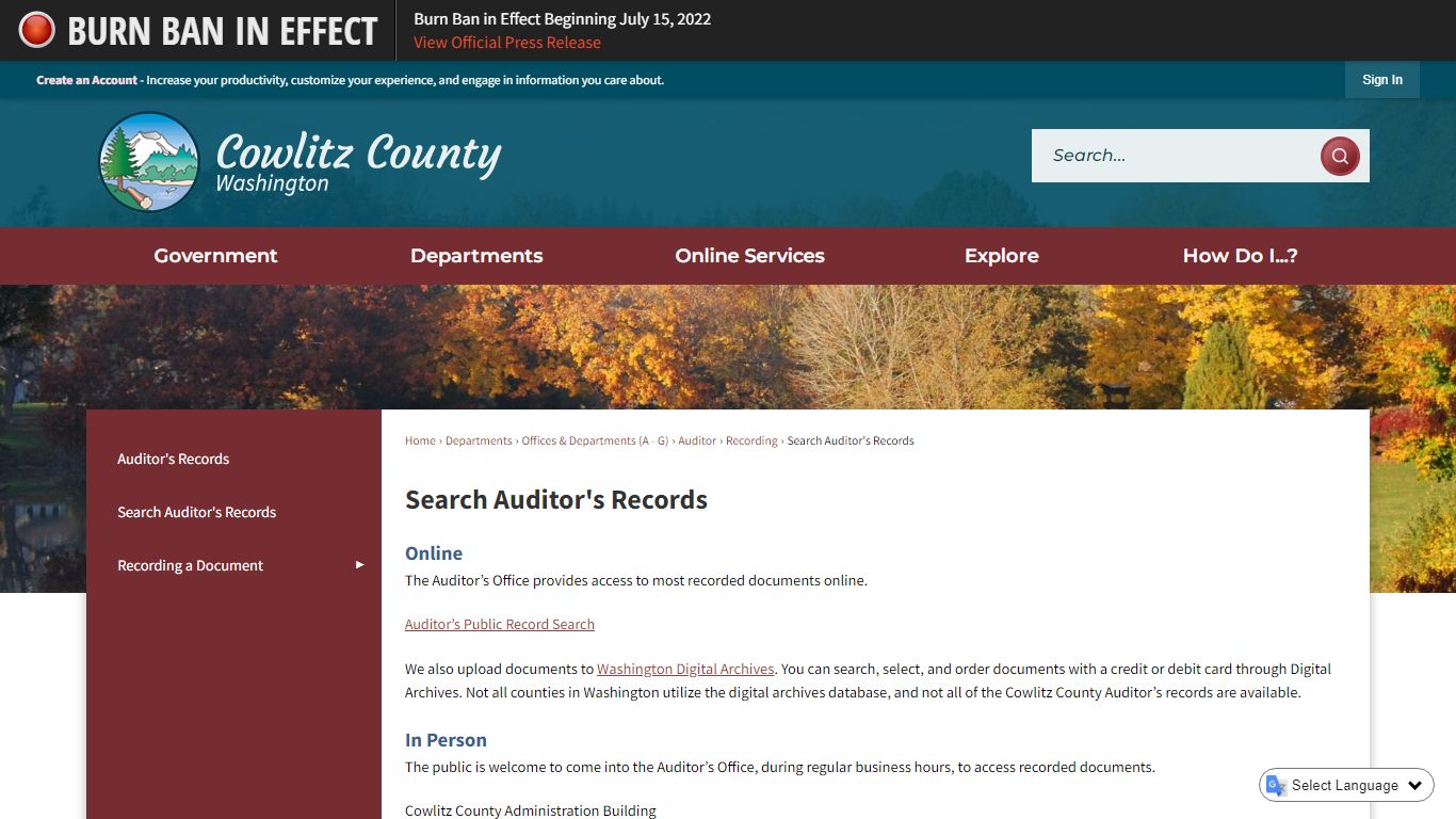 Search Auditor's Records | Cowlitz County, WA - Official ...